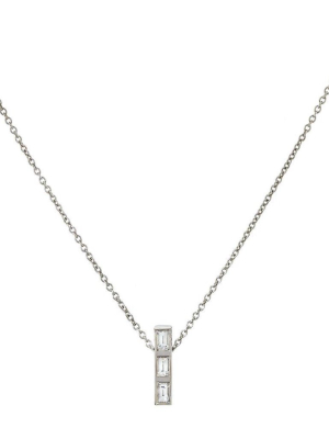 Thread Baguette 3 Diamond Pendant