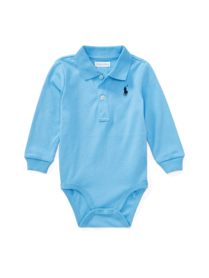 Cotton Jersey Polo Bodysuit