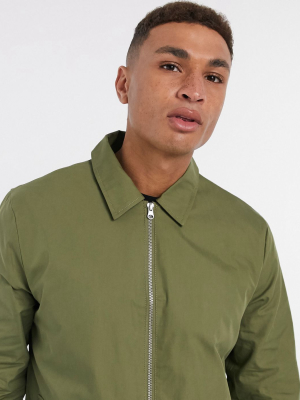 New Look Utility Zip-up Jacket In Khaki