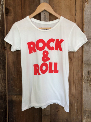 Rock & Roll Womens Tee White/red