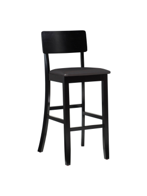 29" Torino Contemporary Barstool Hardwood/black - Linon