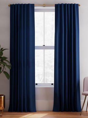 Solid Belgian Linen Curtain - Midnight