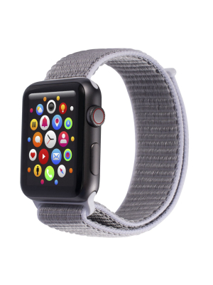 Insten Soft Woven Nylon Band For Apple Watch 38mm 40mm All Series Se 6 5 4 3 2 1, For Women Men Girls Boys Replacement Strap, Light Gray