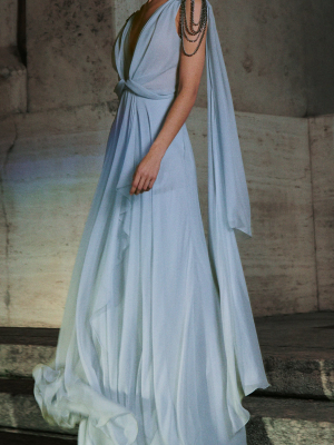 Draped Silk-chiffon Gown