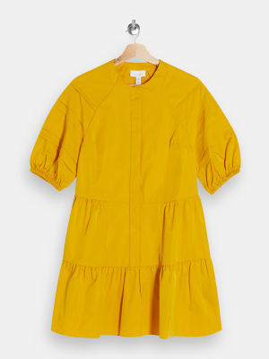 Mustard Taffeta Mini Dress