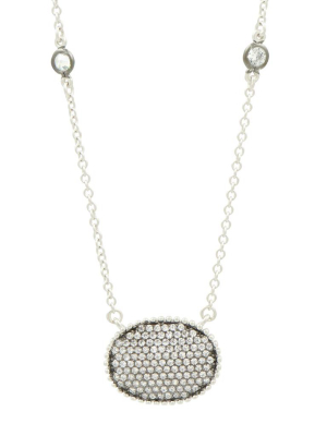 Signature Pavé Oval Disc Pendant