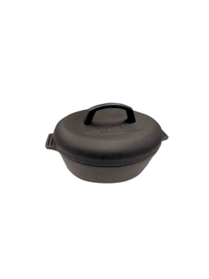 Bayou Classic 7415 6 Qt. Oval Cast Iron Roaster Pot With Lid And Handles