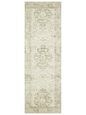 Loloi Rosette Rug - Ivory/silver