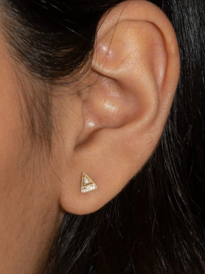 White Diamond Deco Point Triangle Stud (single)