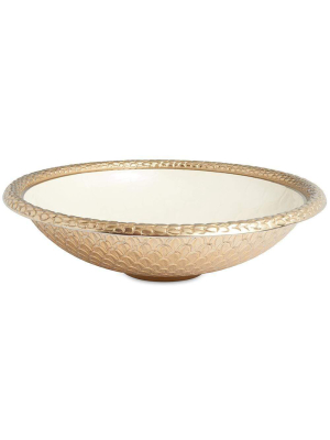 Julia Knight Florentine 15" Round Bowl In Gold Snow