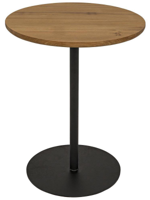 Noir Ford Tall Gold Teak Side Table