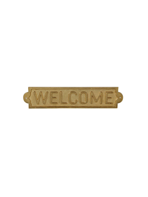 Metal Welcome Sign Wall Sculpture Gold - Threshold™