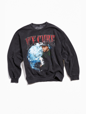 Ice Cube Distressed Washed Crew Neck Sweatshirt