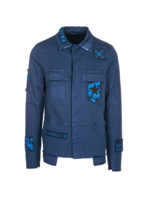 Valentino Embellished Patchwork Distressed Jacket