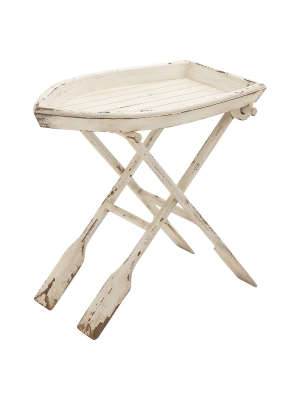 Nautical Boat Shape Folding Table Taupe - Olivia & May