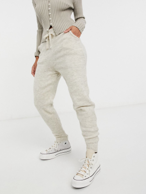 New Look Knit Sweatpants Set In Oatmeal