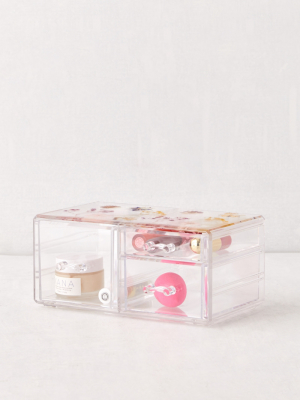 Acrylic Dried Floral Makeup Organizer