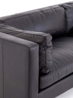 Beckwith Leather Sofa, Rider Black