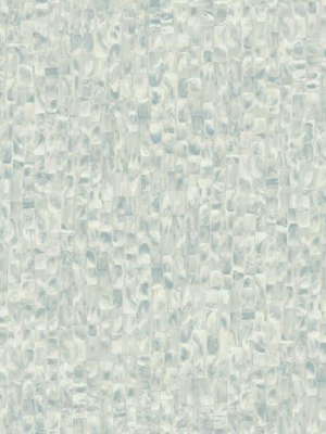 Mother Of Pearl Peel & Stick Wallpaper In Grey Blue From The Stonecraft Collection By York Wallcoverings