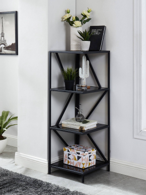 44" Konian Metal Corner Bookshelf Black - Mibasics