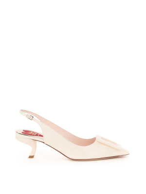 Roger Vivier Virgule Lacquered Buckle Slingback Pumps