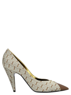 Saint Laurent Lola Monogram Jacquard Pumps