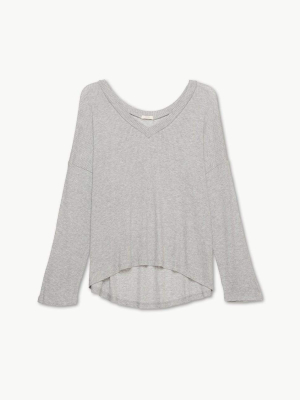 Eberjey Elon V Neck Pullover - Heather Grey