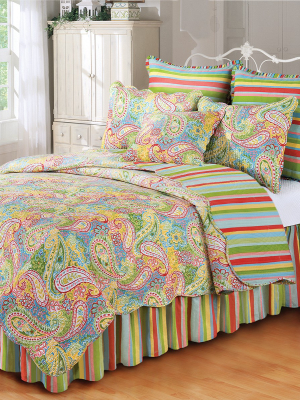 C&f Home Bright Paisley Bed Skirt