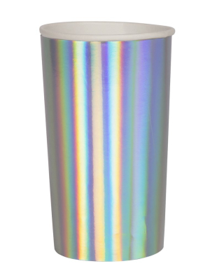 Meri Meri Silver Holographic Highball Cups