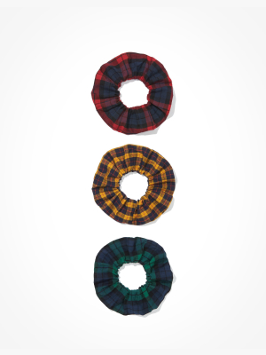 Aeo Plaid Scrunchies 3-pack