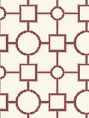 Matrix Burgundy Geometric Wallpaper From The Symetrie Collection By Brewster Home Fashions