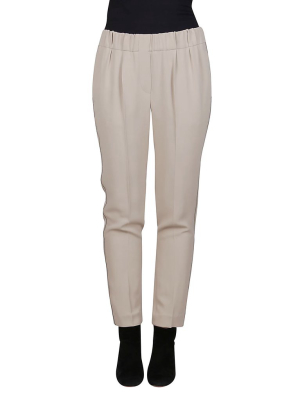 Brunello Cucinelli Elasticated Waistband Cropped Pants