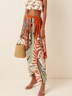 Wrap In The Salt Printed Jersey Wrap Skirt