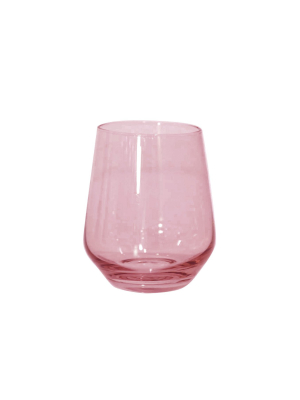 Colored Stemless Wine Glasses In Rose - Set Of 6