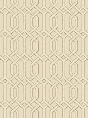 Bea Textured Geometric Wallpaper In Cream And Gold By Bd Wall