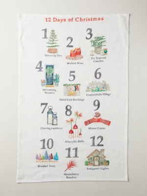 12 Days Of Christmas Tea Towel