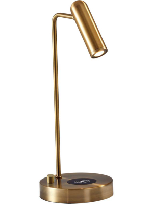 Kane Wireless Charge Desk Lamp Brass