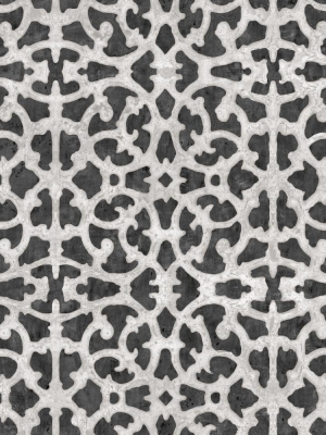 Scroll Gate Peel & Stick Wallpaper In Black And White By Roommates For York Wallcoverings