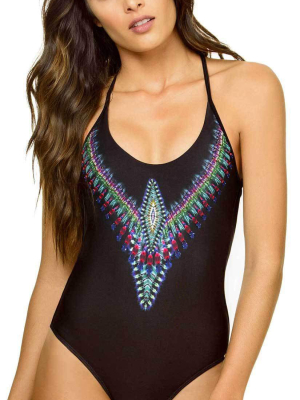 Pilyq Nile Embroidered Farrah One Piece Swimsuit