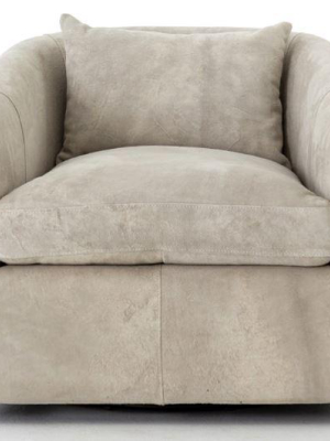 Topanga Swivel Chair In Whistler Oyster