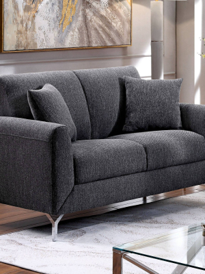 Gannet Rounded Padded Arms Loveseat Gray - Mibasics