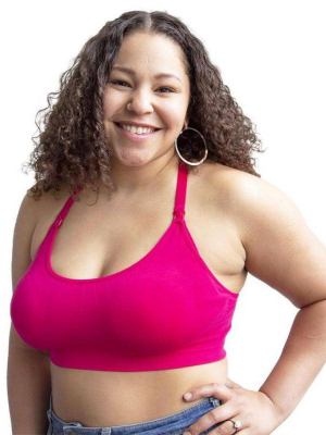 Bamboobies Yoga Nursing Bra - Hibiscus Pink