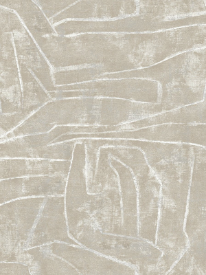 Urban Chalk Peel & Stick Wallpaper In Neutral And Pearl From The Risky Business Iii Collection By York Wallcoverings