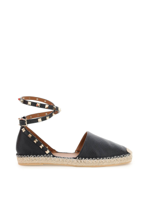 Valentino Garavani Rockstud Ankle Strap Flats