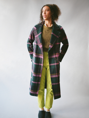 Avec Les Filles Plaid Double Face Wool Coat