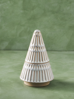 Evergreen Tree Ceramic Candle