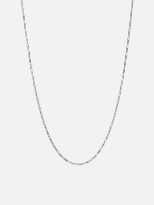 Figaro Chain Necklace, Sterling Silver