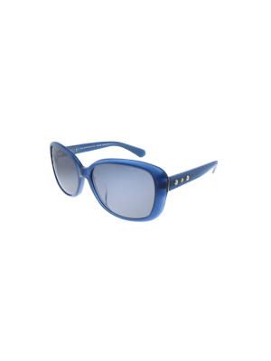 Kate Spade Low Bridge Fit Nerina/f/s Pjp M9 Womens Square Polarized Sunglasses Transparent Blue 58mm