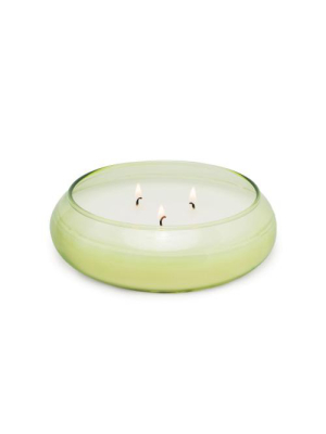 Bamboo Bubble Glass Candle Bowl - Green Tea & Melon