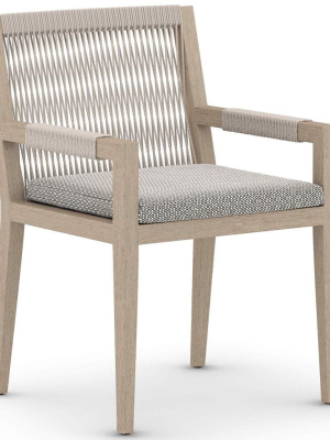 Sherwood Outdoor Arm Chair, Faye Ash/washed Brown